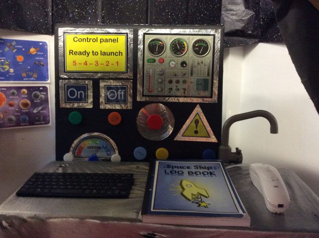 Using the control panel to travel around in space.